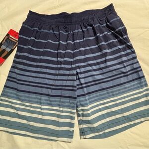 Kirkland Signature Men's Blue Striped Swim Shorts